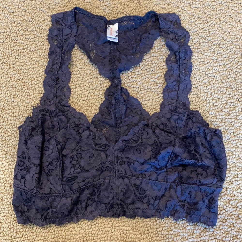 Charcoal Grey Lace Bralette